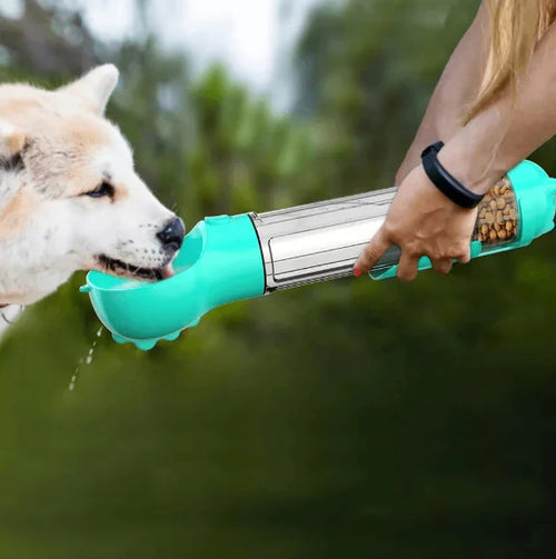 Pawsy Portable Dog Water Bottle and Food Dispense